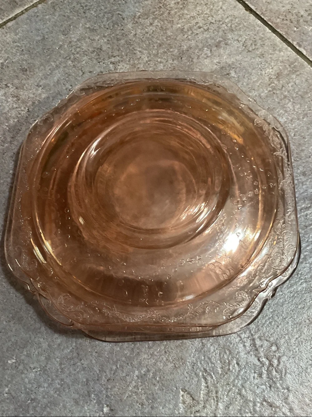 Pink Depression Glass Dinner Plates - Set of 3